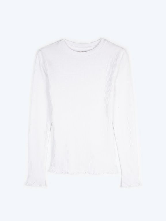 Ribbed cotton basic top