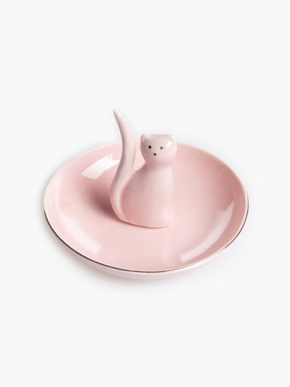 Jewellery plate with cat