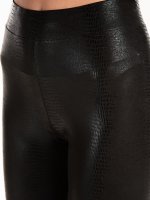 Patterned faux leather leggings