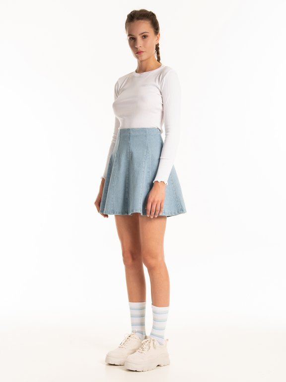 Flare Denim Skirt - Looking Swell Maternity
