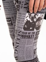 Newspaper print leggings