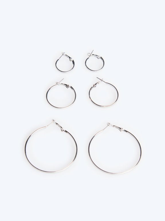3-pack hoop earrings