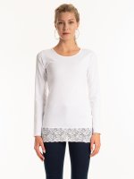 Longline stretchy top with lace