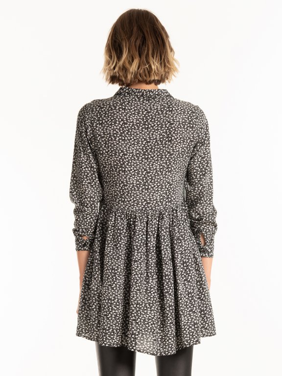 Button down patterned dress