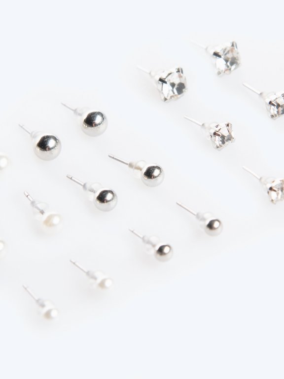 9-pairs basic earrings