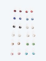12-pack colourful faux stone earrings