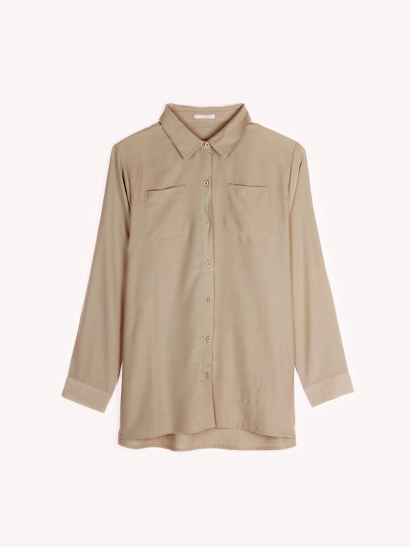 Textured button down shirt with soft finish