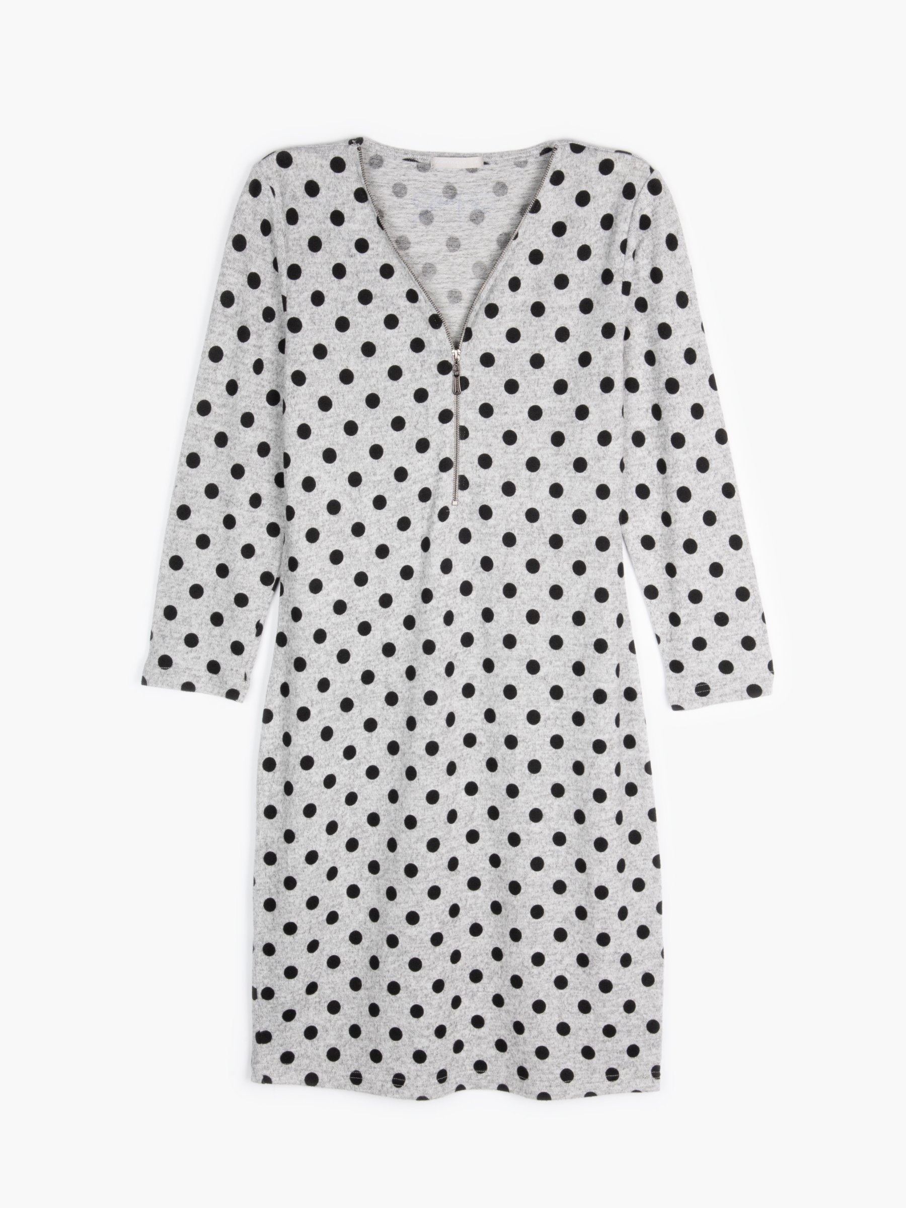 Polka dot print dress with zipper | GATE
