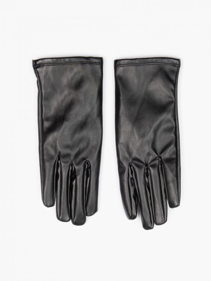 faux leather gloves long