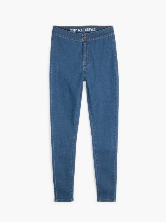 Basic jeansy skinny z wysokim stanem