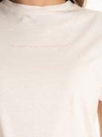 Cotton slogan print t-shirt