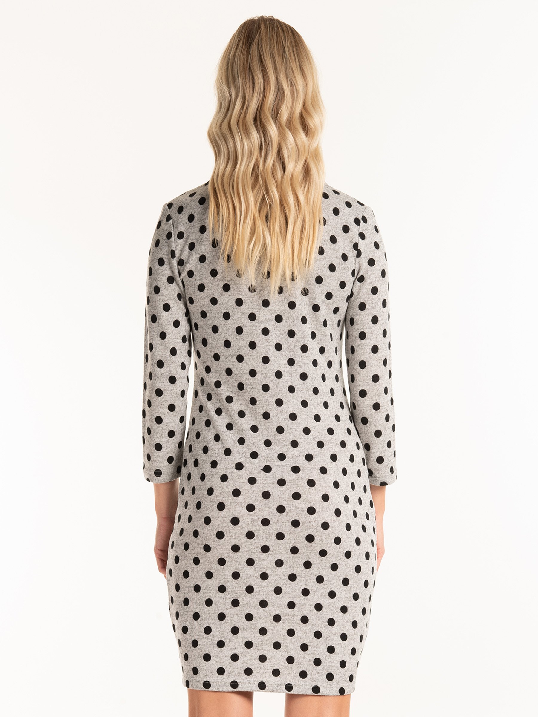 Polka dot print dress with zipper | GATE