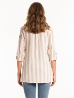 Linen blend striped blouse