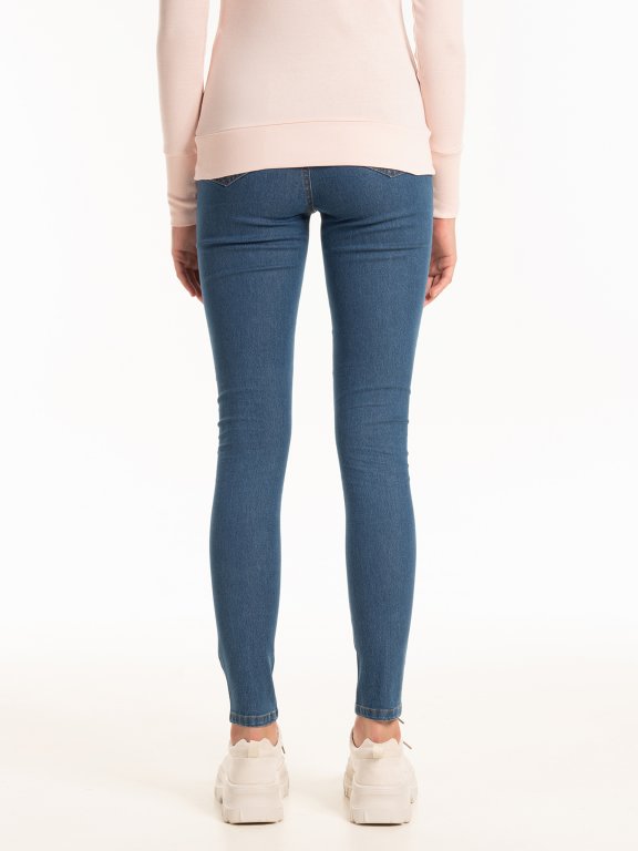 Basic jeansy skinny z wysokim stanem