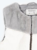 Faux fur colour block vest
