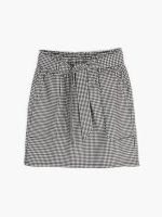 Paperbag gingham mini skirt