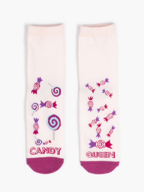 Candy pattern crew socks