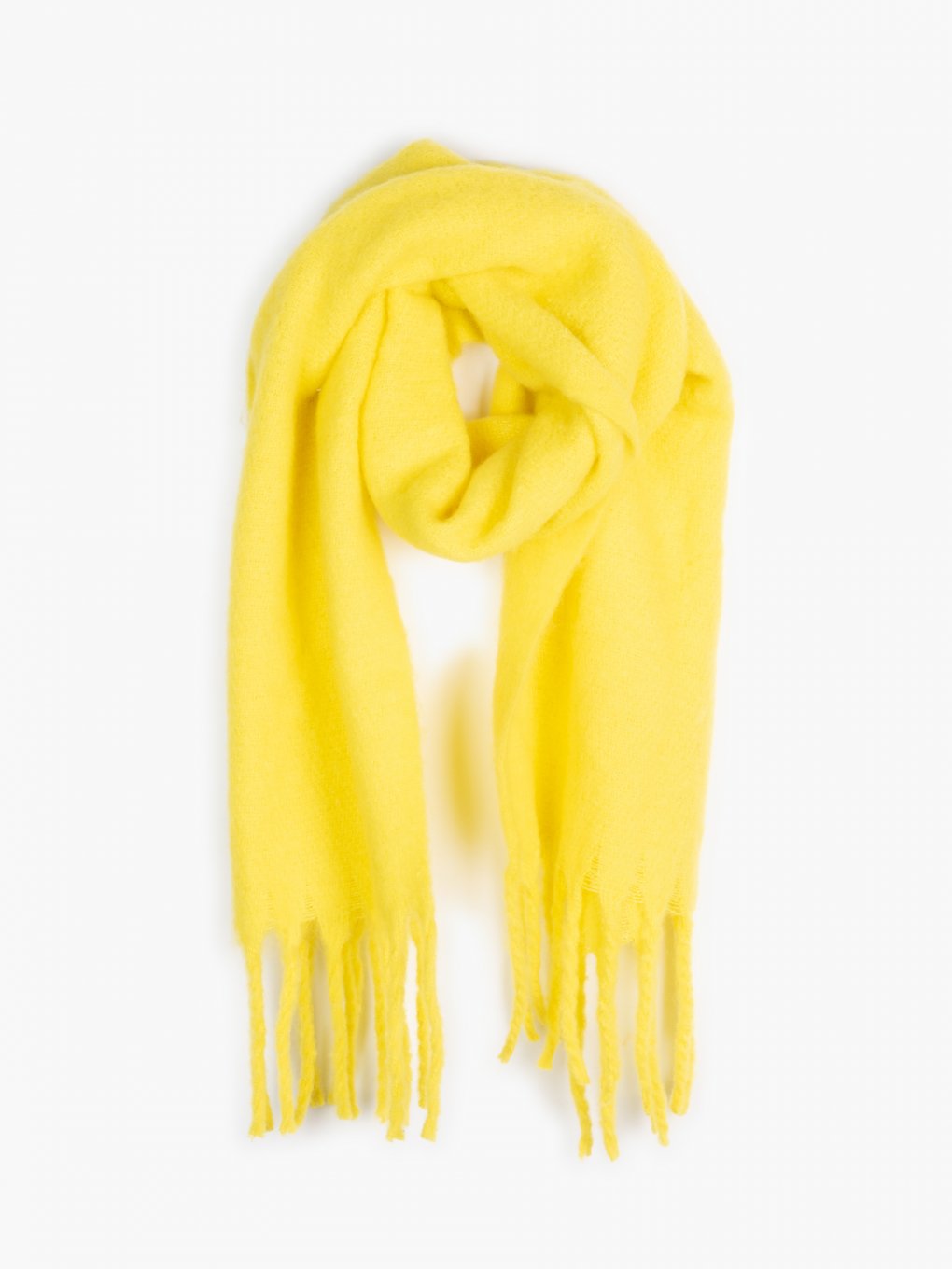 Plain scarf with tassels
