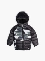 Camo print fleece lined padded jacket