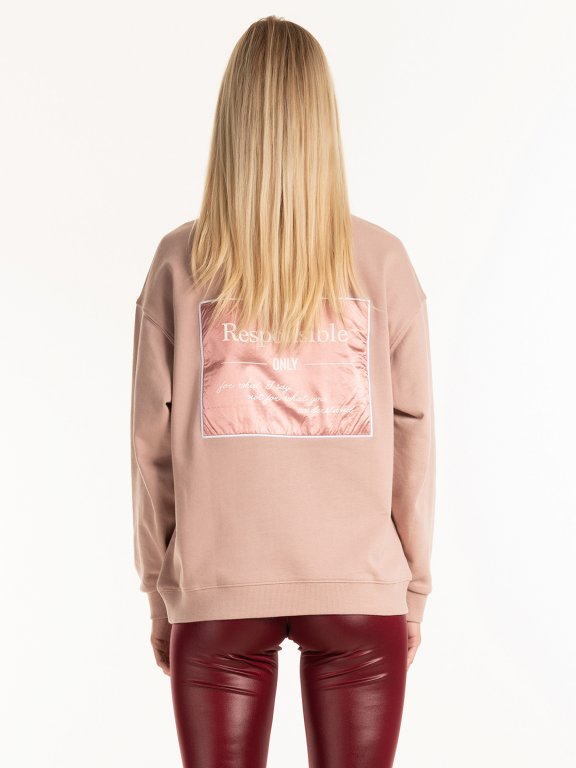 Sweatshirt with patch and print