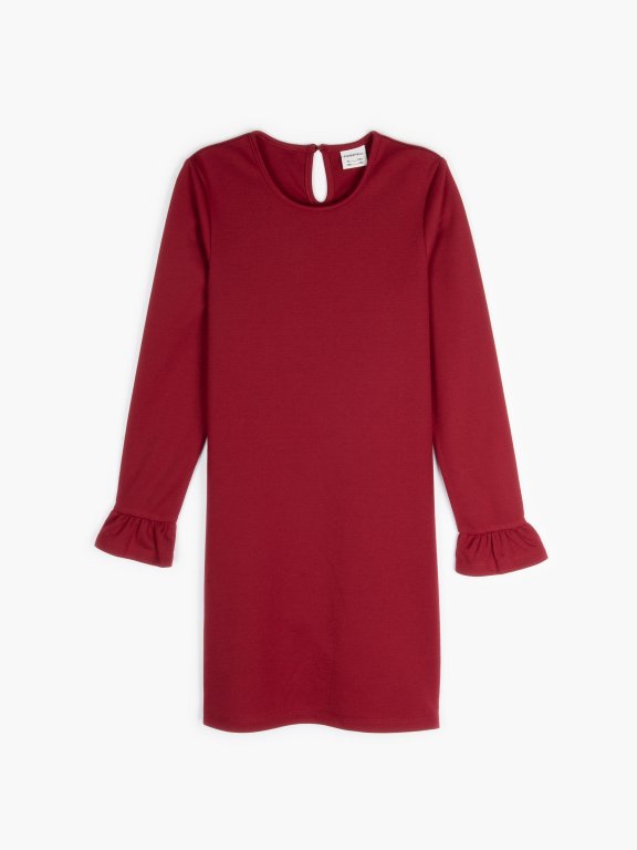 Plain dress with bell sleeves