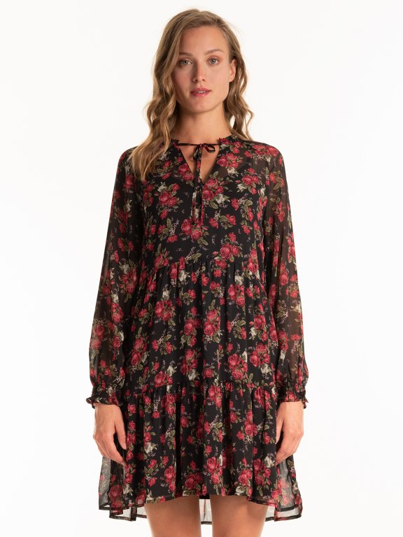 Šifónové šaty s kvetinovou potlačou