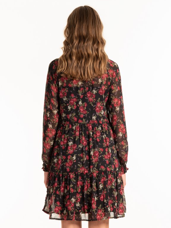 Šifonové šaty s květinovým potiskem