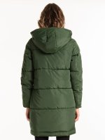 THINK GREEN: Długa pikowana kurtka z watoliną wykonaną z poliestru z recyklingu