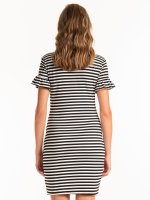 Striped dress with bell sleeves
