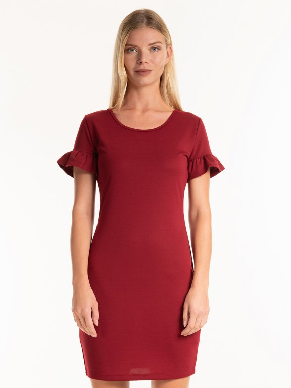 Bodycon dress with ruffle sleeves