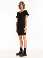 Bodycon dress with ruffle sleeves