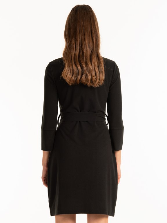Structured dress with belt