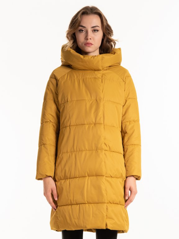 High collar quilted recycled polyester padded jacket