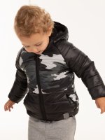Camo print fleece lined padded jacket