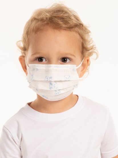 Védő maszk nyomtatással gyerekeknek ( 5 db / 2É-7É)