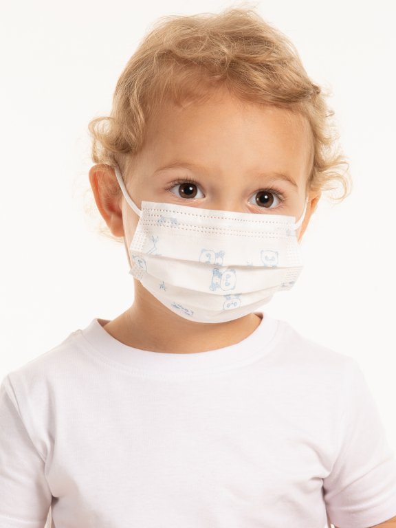 Védő maszk nyomtatással gyerekeknek ( 5 db / 2É-7É)