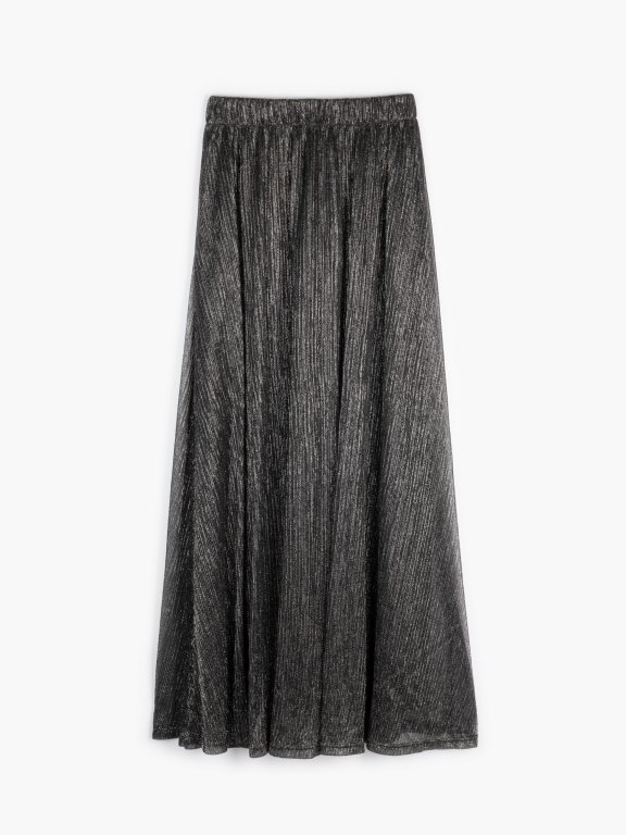 Maxi skirt with metallic fibre