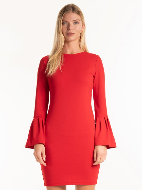 Bodycon dress with bell sleeves