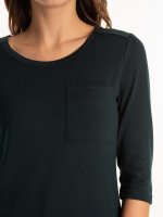 Fine knit longline top with chest pocket