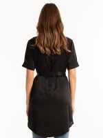 Longline blouse with chest pockets