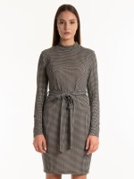 Houndstooth knitted dress