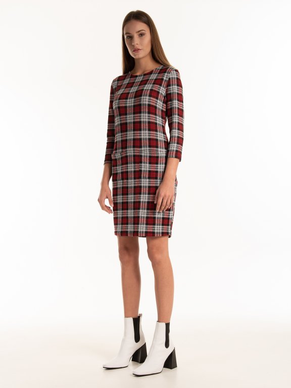 Plaid knitted dress