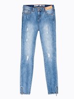 DISTRESSED SKINNY JEANS WITH ANKLE ZIPPERS