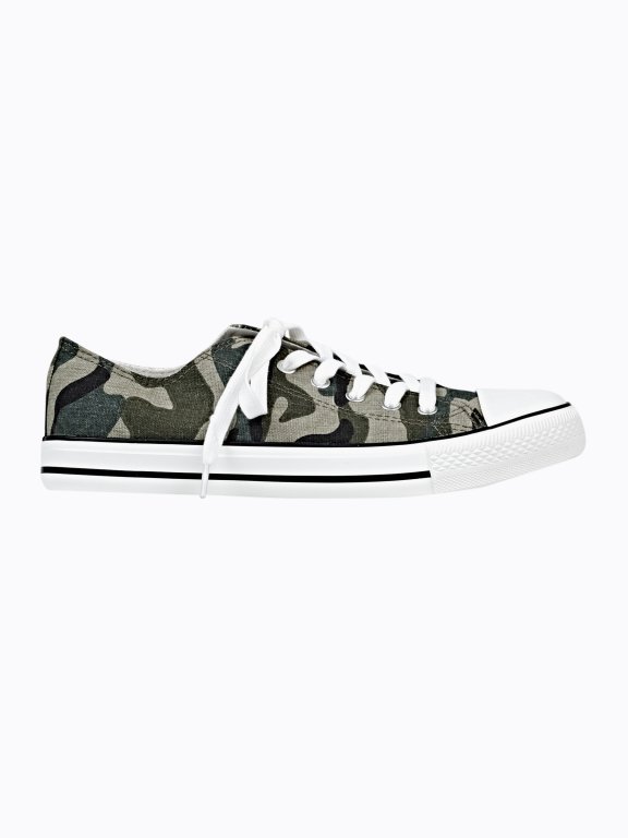 CAMO PRINT LACE-UP SNEAKERS