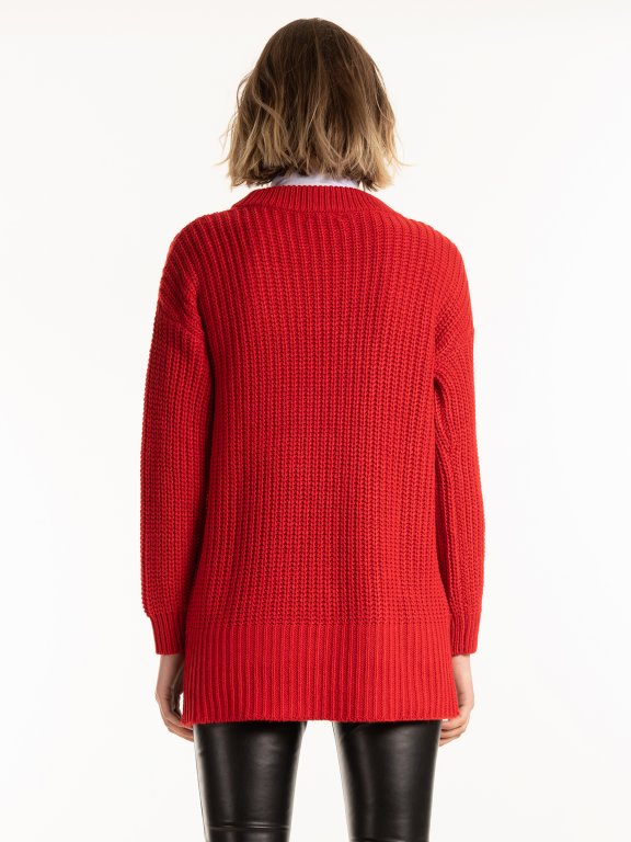 Sweter w strukturalny wzór