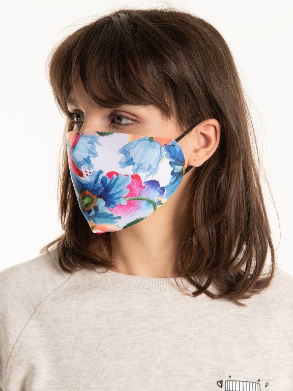 Floral print reusable face mask