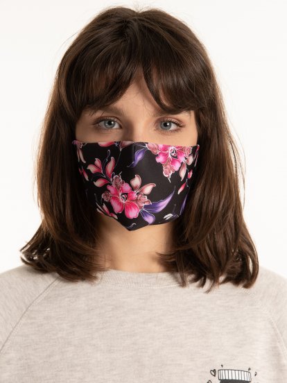 Floral print reusable face mask