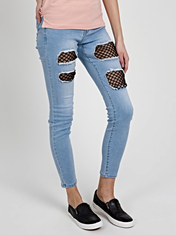 SKINNY JEANS WITH MESH