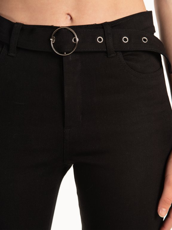 Skinny trousers with belt