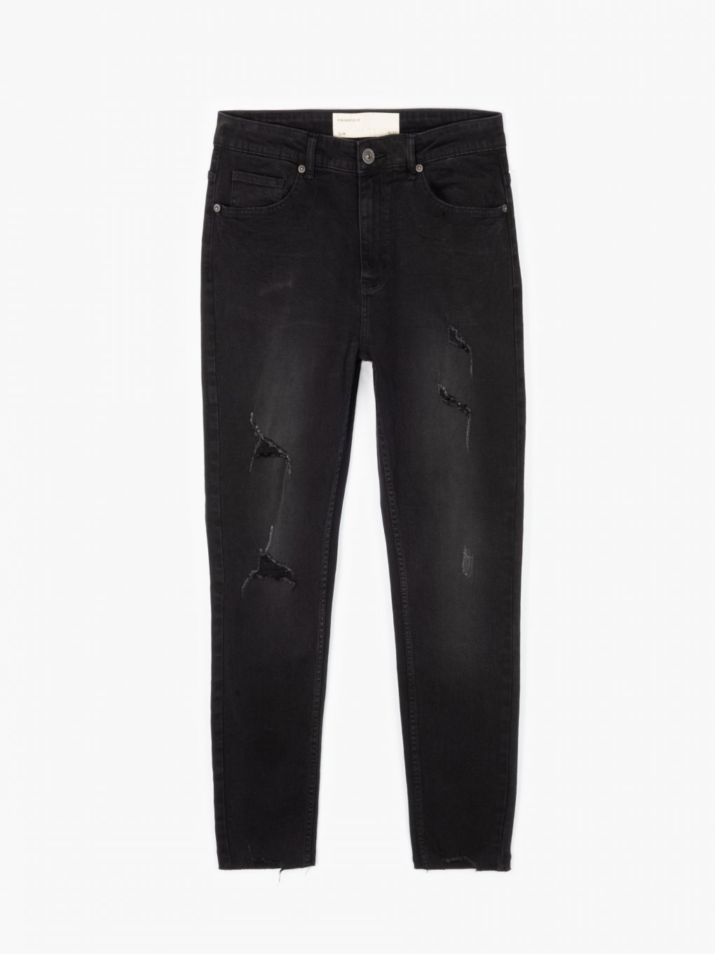 Slim fit jeans with raw hems